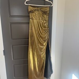 12th Tribe Gold Strapless Dress